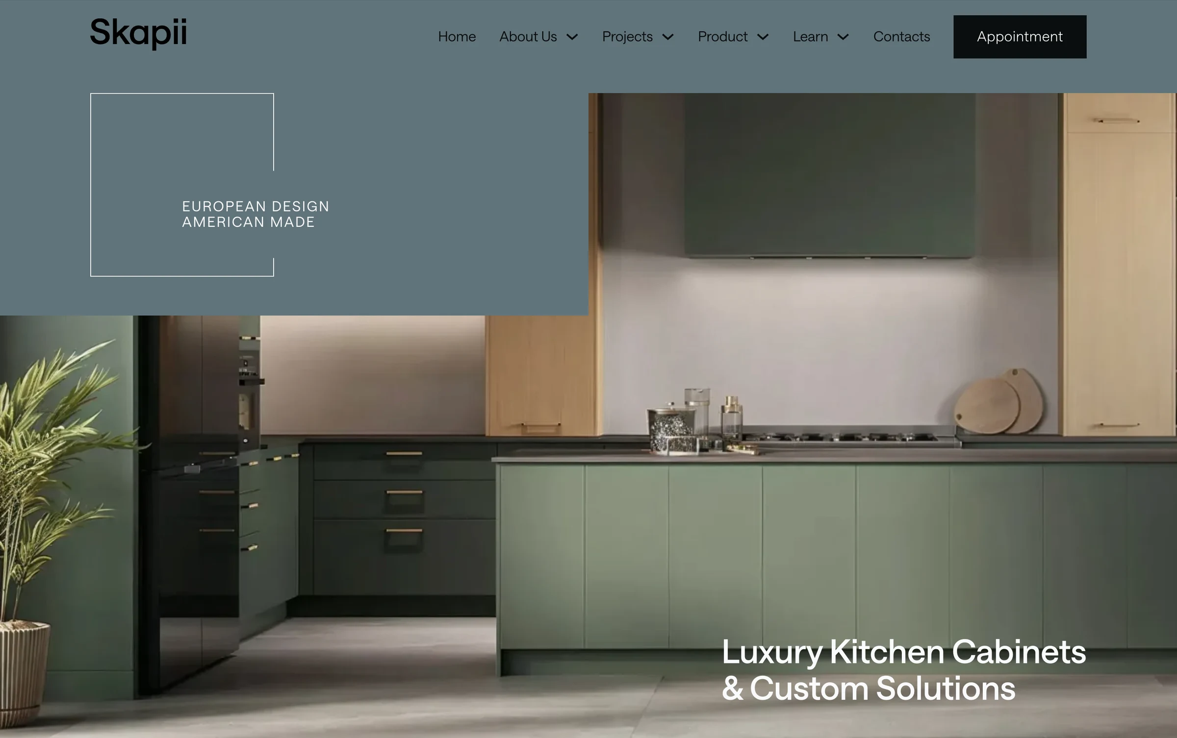 Skapii, custom cabinetry website by Contractor Marketing NW